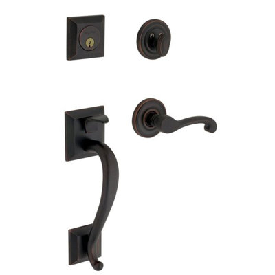 Madison Handleset with Single Cylinder Deadbolt and Door and Rosette