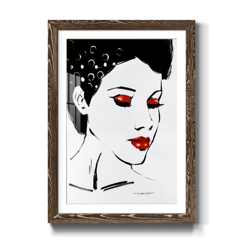 «Sketchy Pop II», reproduction d'art sur papier encadrée, Noyer, H 31,5 po x l 23,5 po x P 1,5 po