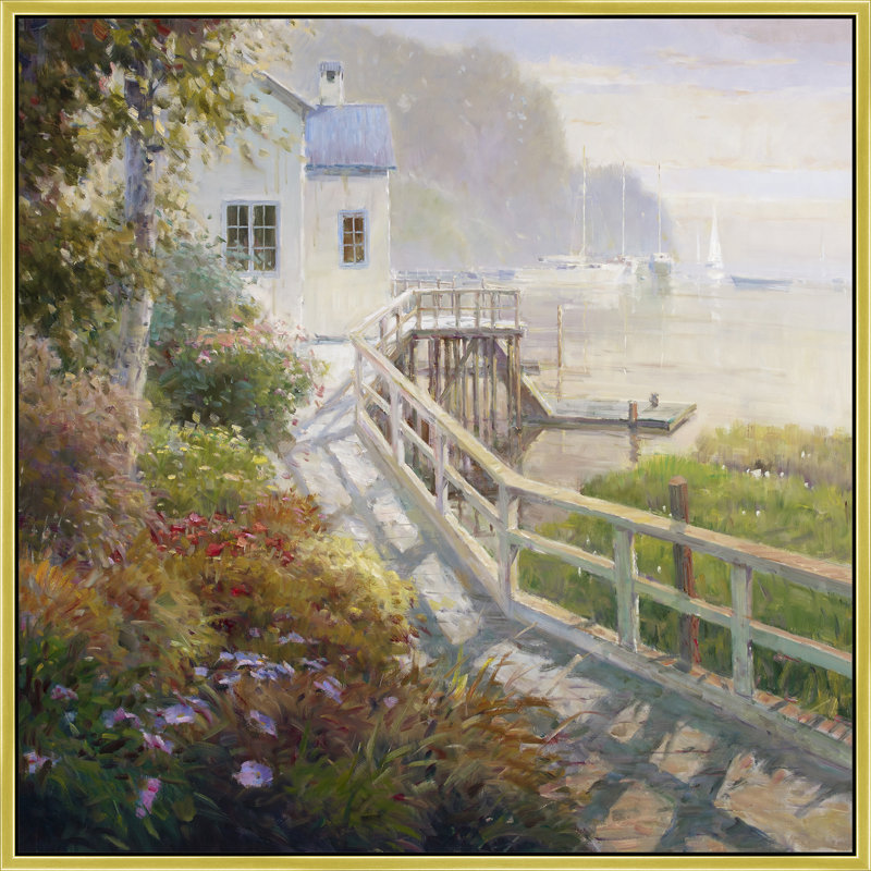 Harbor Pathway Print, 26" H x 26" W, Gold