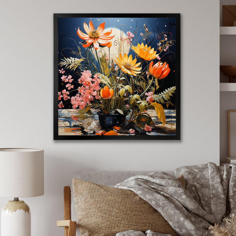 Wild Plants Burst With Fierce Harmony I sur impression sur toile, H 30 po x l 30 po x P 1 po, Cadre simple noir