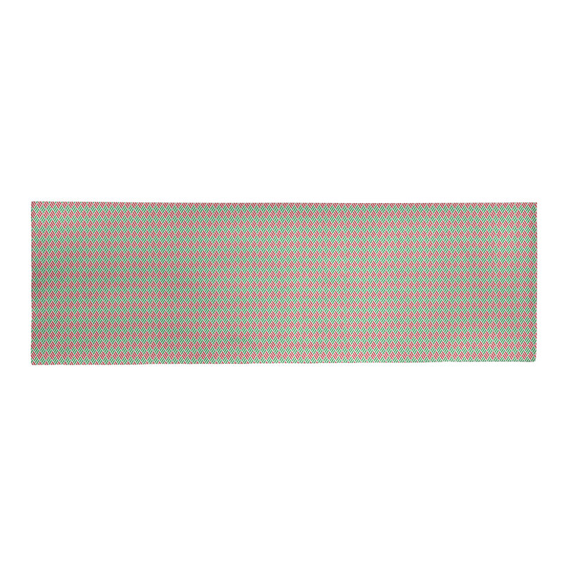 Tapis vert/rouge fait main, Tapis de couloir 2 pi x 8 pi