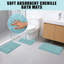 Ensemble de tapis de salle de bain en chenille 3 pièces, tapis de bain à séchage rapide antidérapant super absorbant, tapis de toilette et de douche lavables à la machine, bleu lac