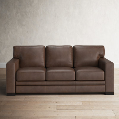 Stacie 83" Genuine Top Grain Leather by Canora Grey