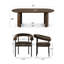 Ensemble de table de salle à manger moderne ovale 79 po avec 6 chaises en velours-131644454