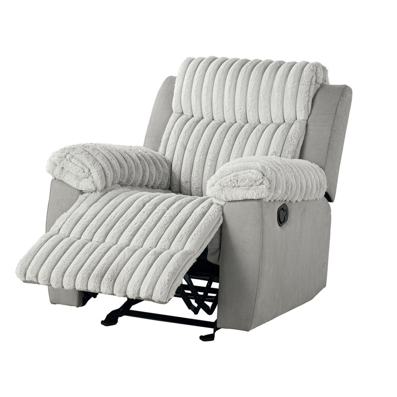 Fauteuil oscillant inclinable manuel transitionnel de style transitionnel gris, Gris