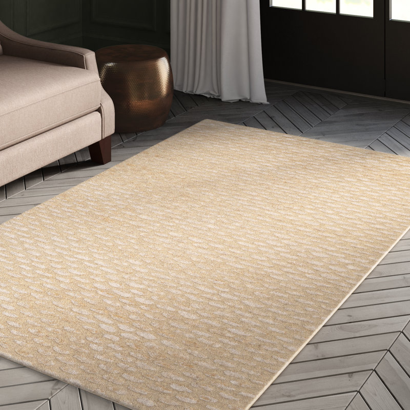 Tapis ivoire touffeté à la main Valier, Rectangle 9 pi x 13 pi