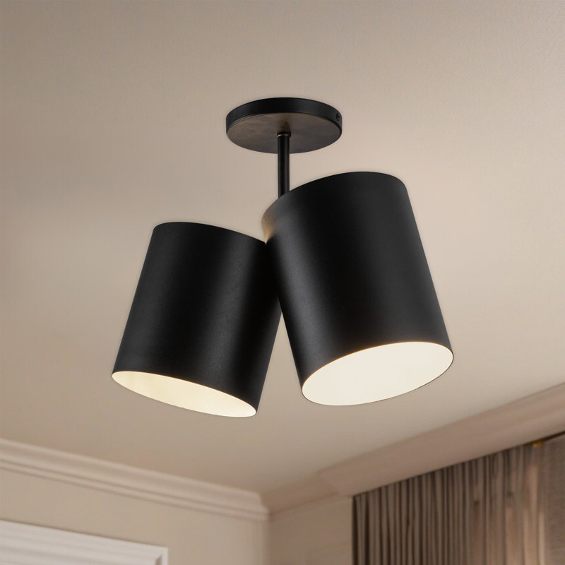 Keiko 2 - Light Semi Flush Mount, Black