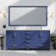 Meuble-lavabo double bleu marine 72 po X P 22 po D, dessus en marbre de Carrare et ensemble de robinet-873760463-873760462