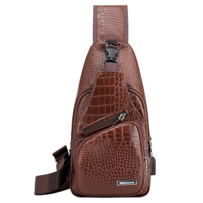 Backpack Sling Bag For Men Women,Leather Sling Bag,Shoulder Backpack Chest Bags Crossbody Daypack With USB Hole For Hiking Camping Outdoor Trip
