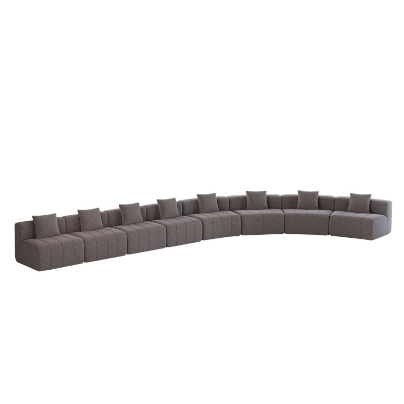 Canapé modulaire à compression Daijha Boneless, Chenille beige