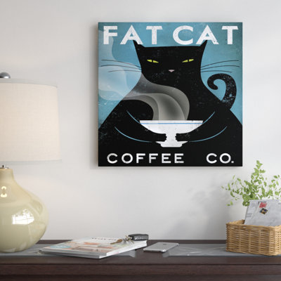 «Fat Cat Coffee Co.» par Ryan Fowler, reproduction sur toile tendue sur châssis