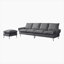 Canapé modulaire en L 104,5 po en cuir technique avec repose-pieds convertible