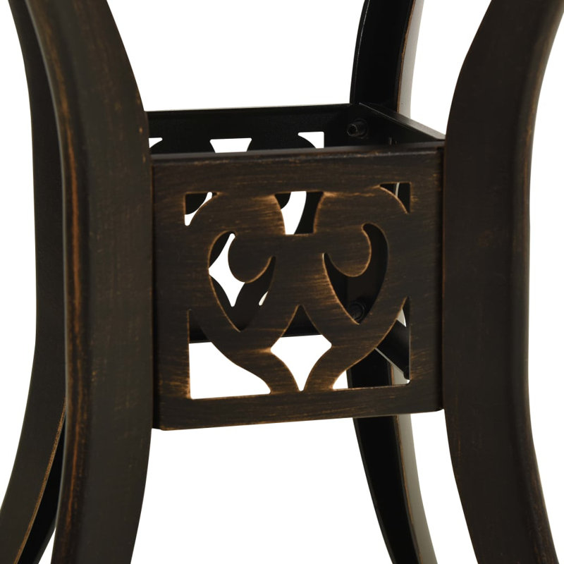 Table bistro d'extérieur en fonte d'aluminium bronze, Brown