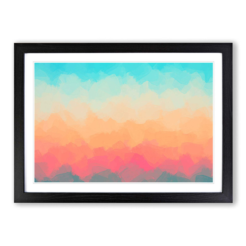 Colourful Sky in Abstract - Picture Frame Graphic Art Print, 48cm H x 65cm W x 2cm D, Black Framed