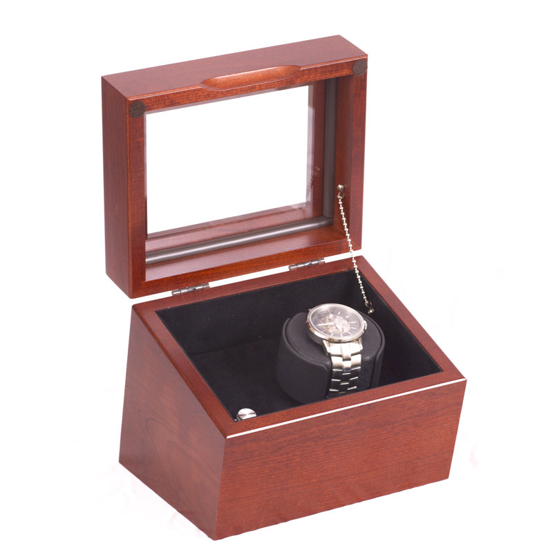 Cherry Hardwood Single Watch Winder with LED Display