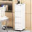 4 Drawer Vertical File Cabinet, White, On Wheels, Secure Storage For Valuables, - Tilt Feature, Easy Mobility, Full Extension Drawers Lockable Metal Cabinet Home And Office, Flexible Document With-1999422460