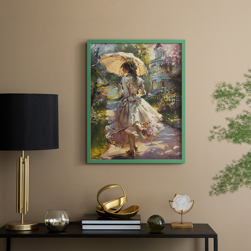 «WOMEN Series DCCLXIV», reproduction encadrée - bois massif, Vert, 15" H x 12" W