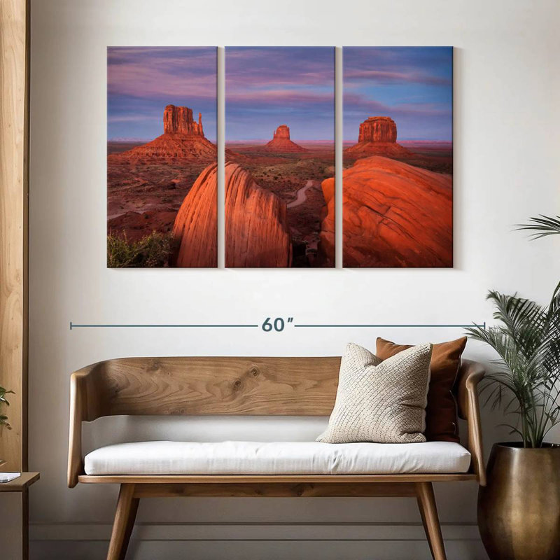 Alvord les mitaines dans Monument Valley au coucher du soleil, H 32 po x l 50 po