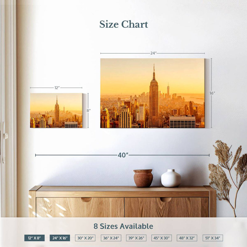 Ravi New York Golden Sunset, H 16 po x l 24 po