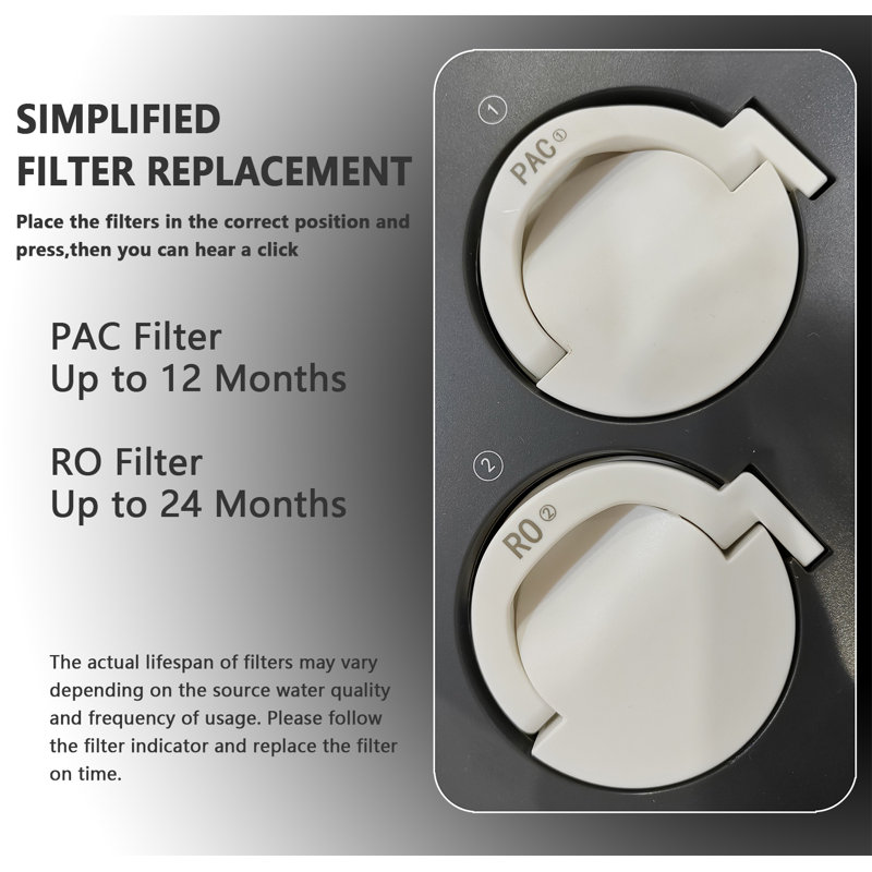 Système d'osmose inversée Soopyk Système de filtration instantanée d'eau chaude et froide, température et volume de distribution réglables, moniteur de durée de vie du filtre, Plug and Play