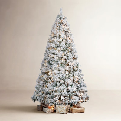 Flocked Pre-Lit Fir Christmas Tree