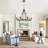 8 - Light 29 inch Rustic Vintage Round Wagon Wheel Chandelier, Adjustable Height for Dining Room-806896519