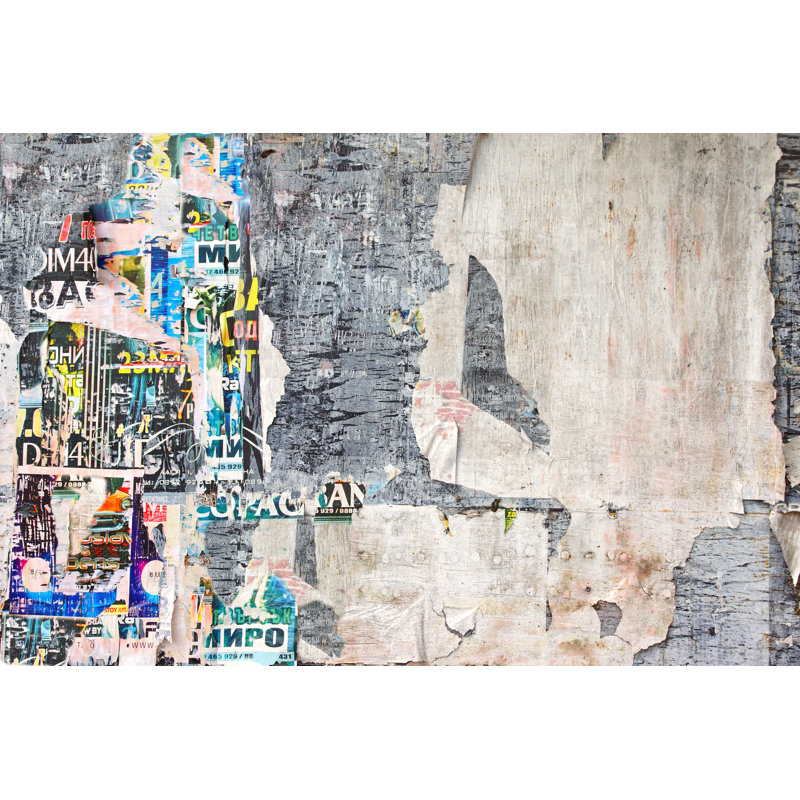 Old Weathered Billboard - Wrapped Canvas Print, 20cm H x 30cm W