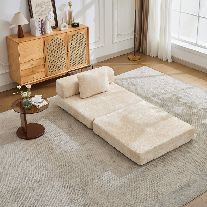 Canapé-lit pliant convertible 78,7 po, Beige