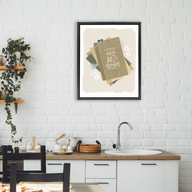 Vous voulez lire tous les livres, cadre flottant, design par Sandra Picco, Cadre flottant noir de jais, H 21 po x l 17 po
