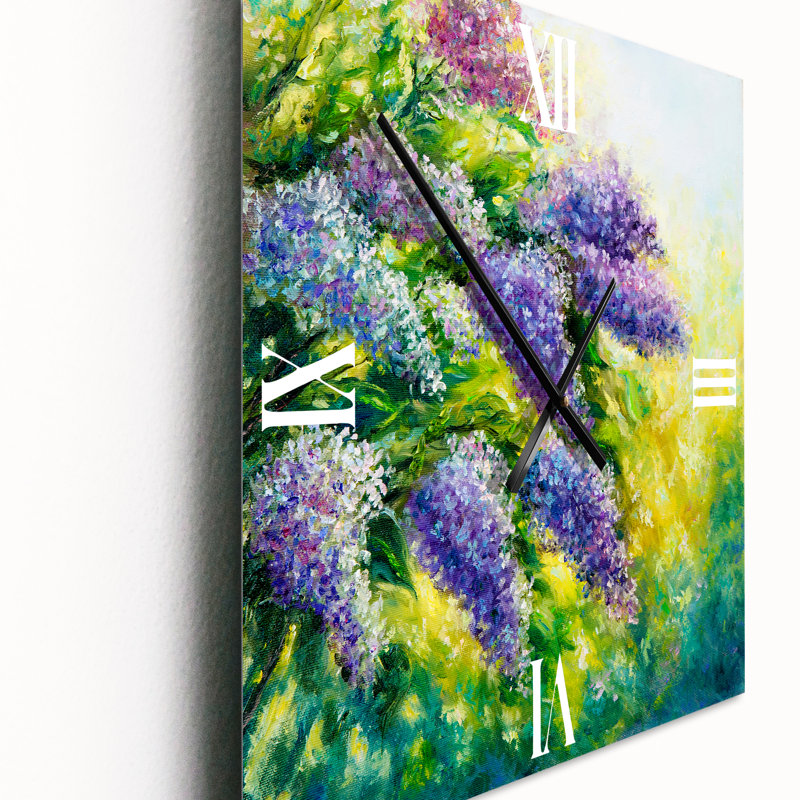 Horloge murale lilas dans le jardin, Très grand