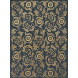 Ravenna Floral Area Rug in Gold/Dark Green