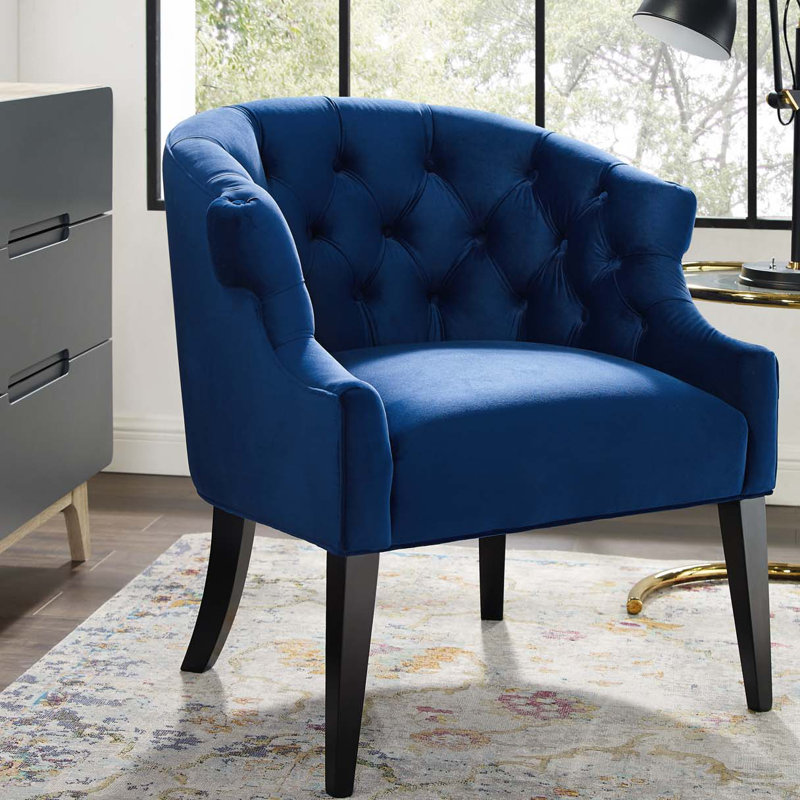 Fauteuil Precept Accent Performance Velvet par Modway, Bleu marine