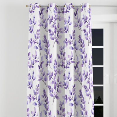Abstract Window curtains - Boho Lavender Drift Velvet Grommet Curtain - 1 Panel