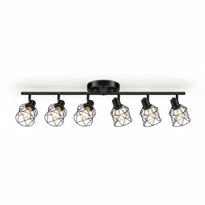 Éclairage sur rail rotatif semi-encastré 6 lumières avec cages grillagées 6 lumières