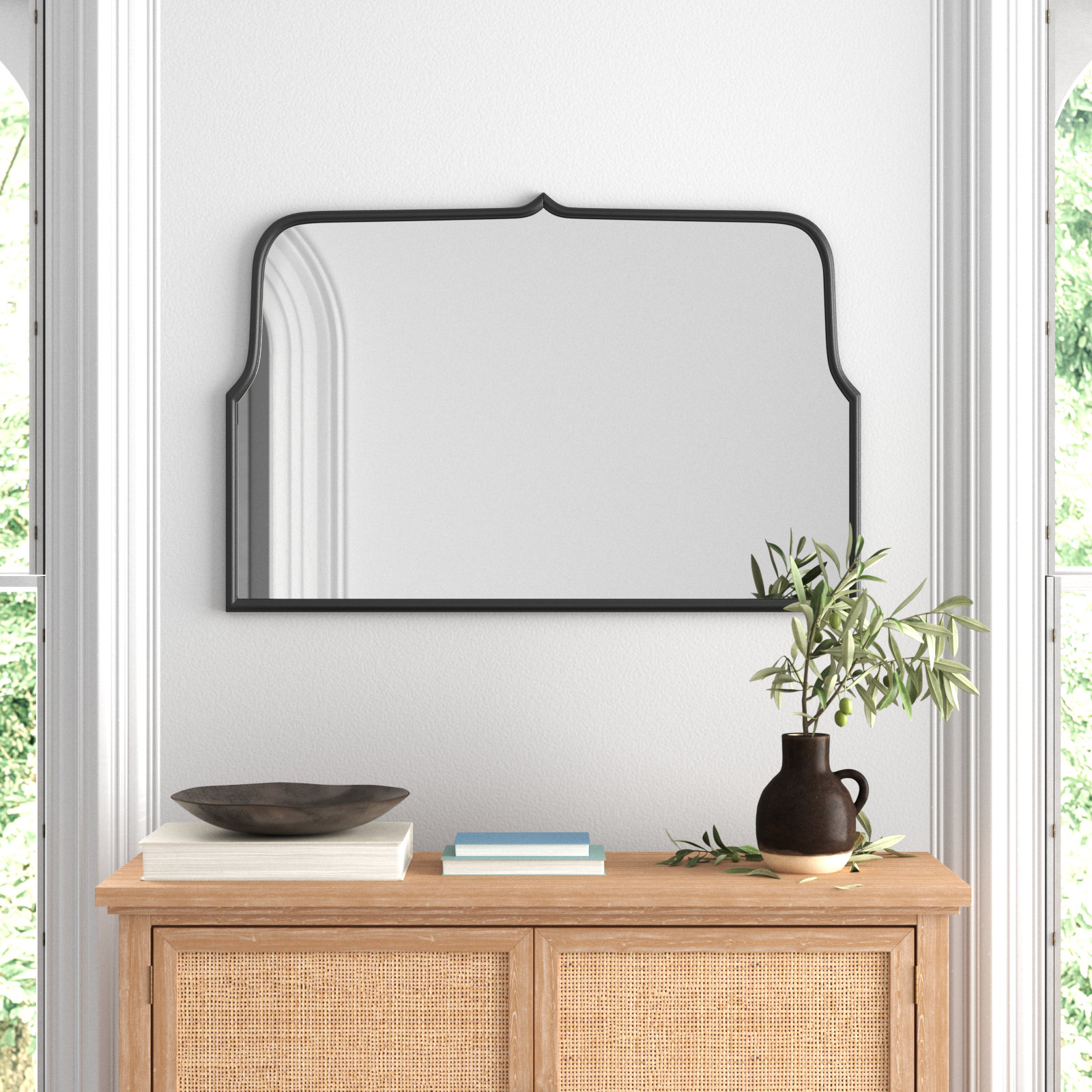 Devyn 48" Accent Mirror, 31.5" x 48", Distressed Black