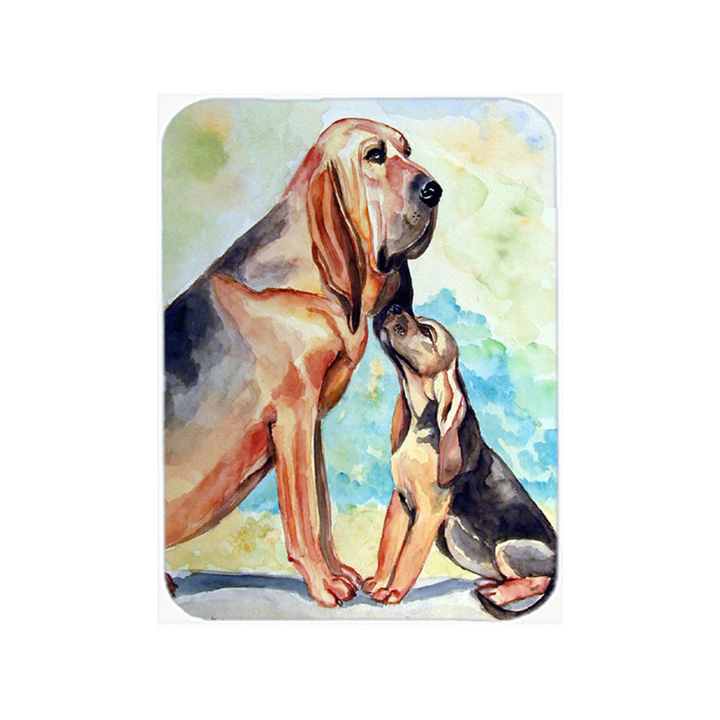 Planche à découper en verre «Bloodhound Momma's Love»