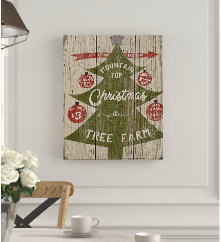 « mountain top christmas tree farm », impression, H 30 po x l 24 po, Toile tendue