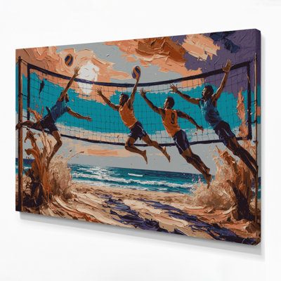 Art mural sur toile beige Sports Bossaball