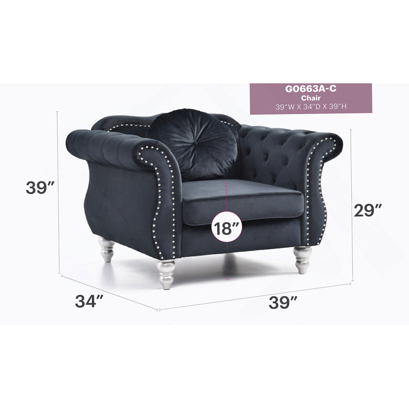 Chaise avec accoudoirs évasés chic Chic, Noir