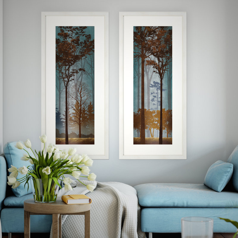 « décoloration au crépuscule », ensemble de 2 reproductions d’art encadrées, Blanc