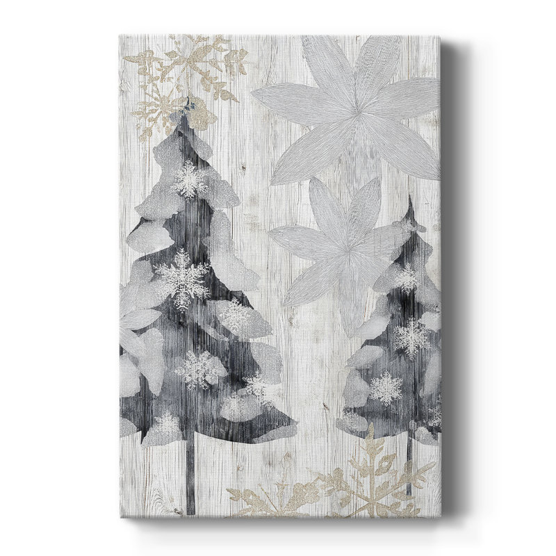 Silver Pines Square - Toile tendue avec châssis de qualité supérieure, H 12 po x l 8 po
