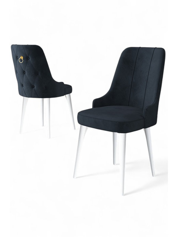 Ensemble de chaises modernes 6 pièces, anthracite et blanc, 18,1 po x 37,0 po x 18,1 po | Structure 100% métal, tissu Babyface, siège d'une hauteur de 18,5 po, hauteur des pieds de 17,0 po | Confortable dossier 22 en mousse et siège en mousse 28 po | Conception élégante et durable
