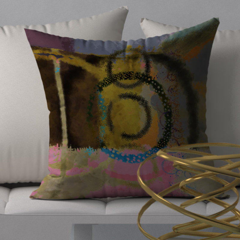 Abstract Throw Pillow, 18" x 18"