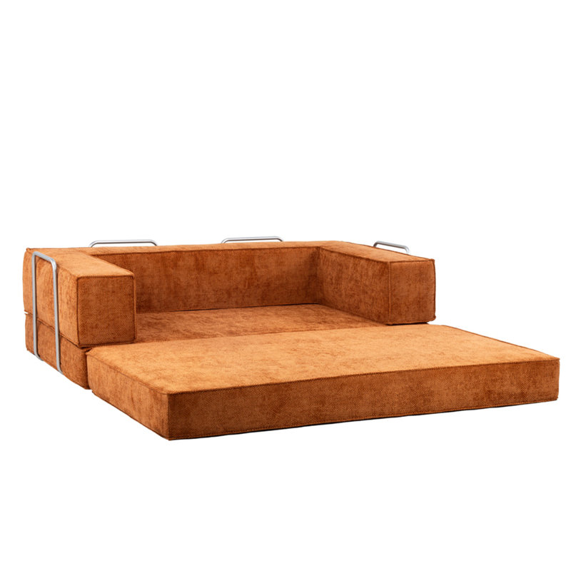 Hugspacee Velvet Loveseat, Orange