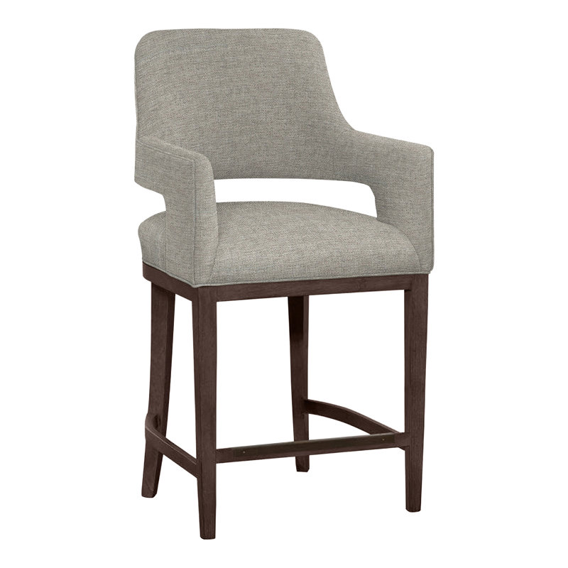 Tabouret de bar et de comptoir Josie, Tabac, Lin 3152, Tabouret de comptoir (siège d'une hauteur de 26,5