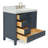 Ariel Cambridge 36 In. Right Offset Vanity With 2 In. Carrara Marble Countertop-105903771