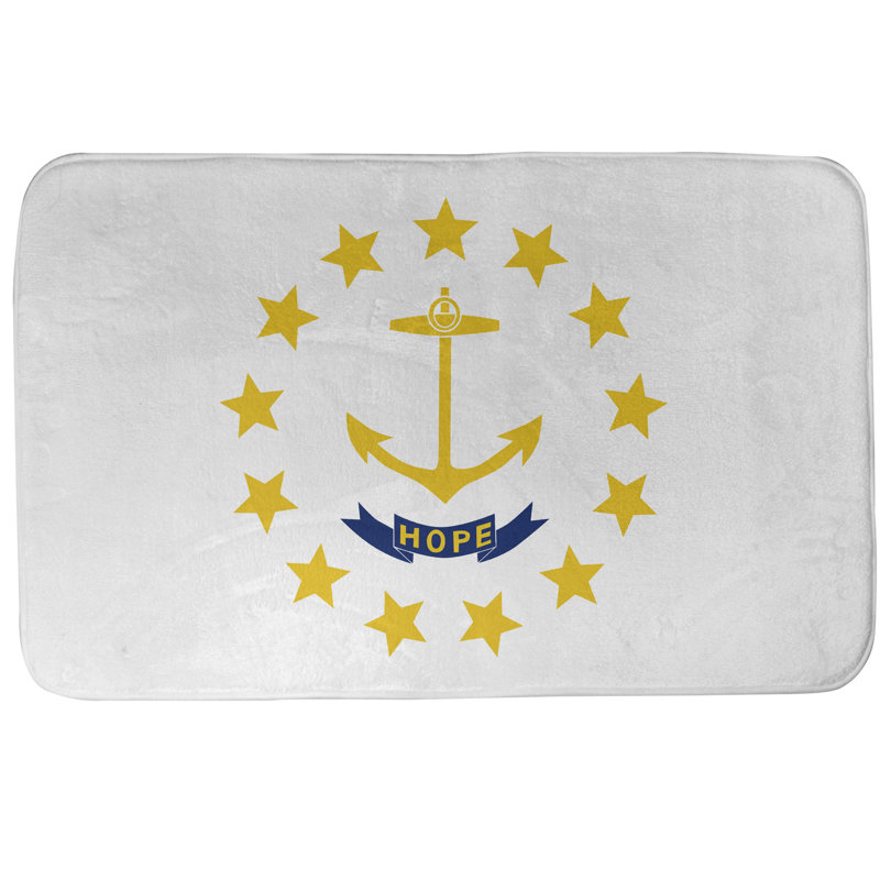 Tapis pour salle de bain rhode island flag Fawcett, l 21 po x L 34 po