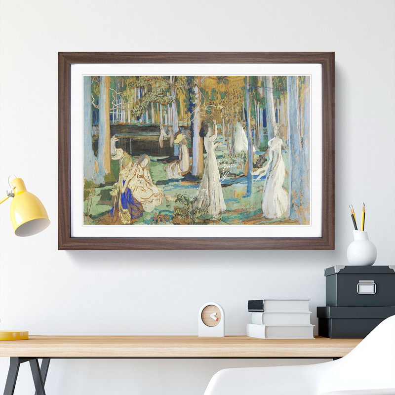 The Sacred Wood by Maurice Denis - Framed Print, Walnut Framed, 36cm H x 48cm W x 2cm D