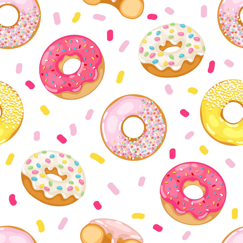 Rouleau de papier peint auto-adhésif Donuts L 8,5 pi x l 24 po