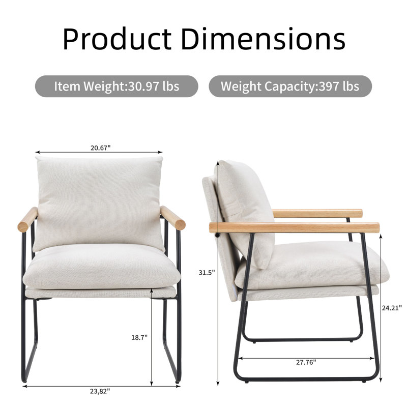 Modern Accent Wrenshall, Comfy Wrenshall With Removable Cushion